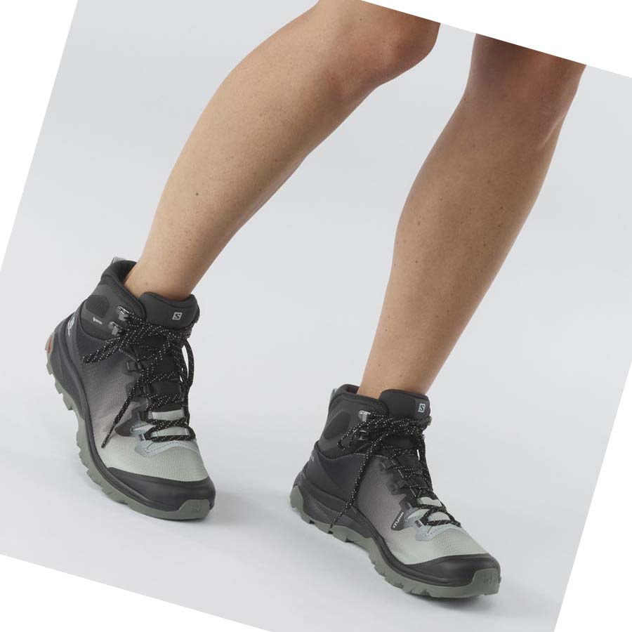 Tenis Senderismo Salomon WoVAYA MID GORE-TEX Mujer Negros Blancos | MX 2801KOR